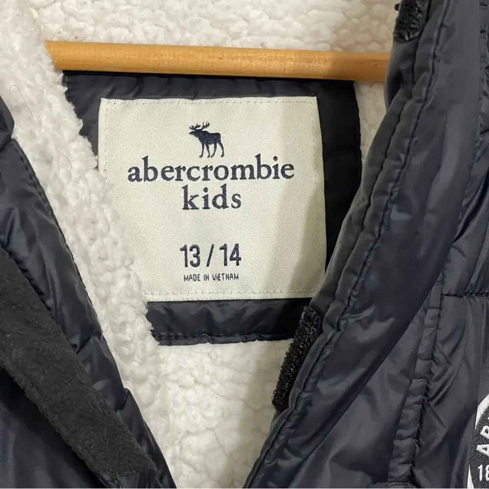 Abercrombie & Fitch Kids Sherpa Puffer Jacket Black Size 13/14